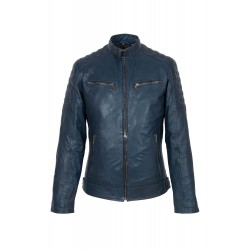 Heren leren blauw jas 996 Heren leren blauw jas 996
